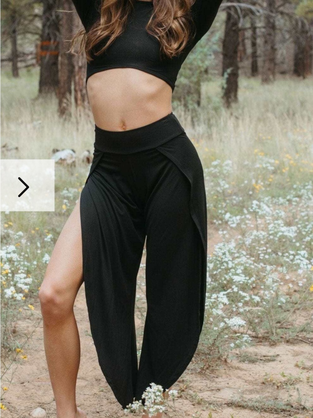 Jala Bhakti High-Waist Black Split-Leg Yoga Pants Sz M